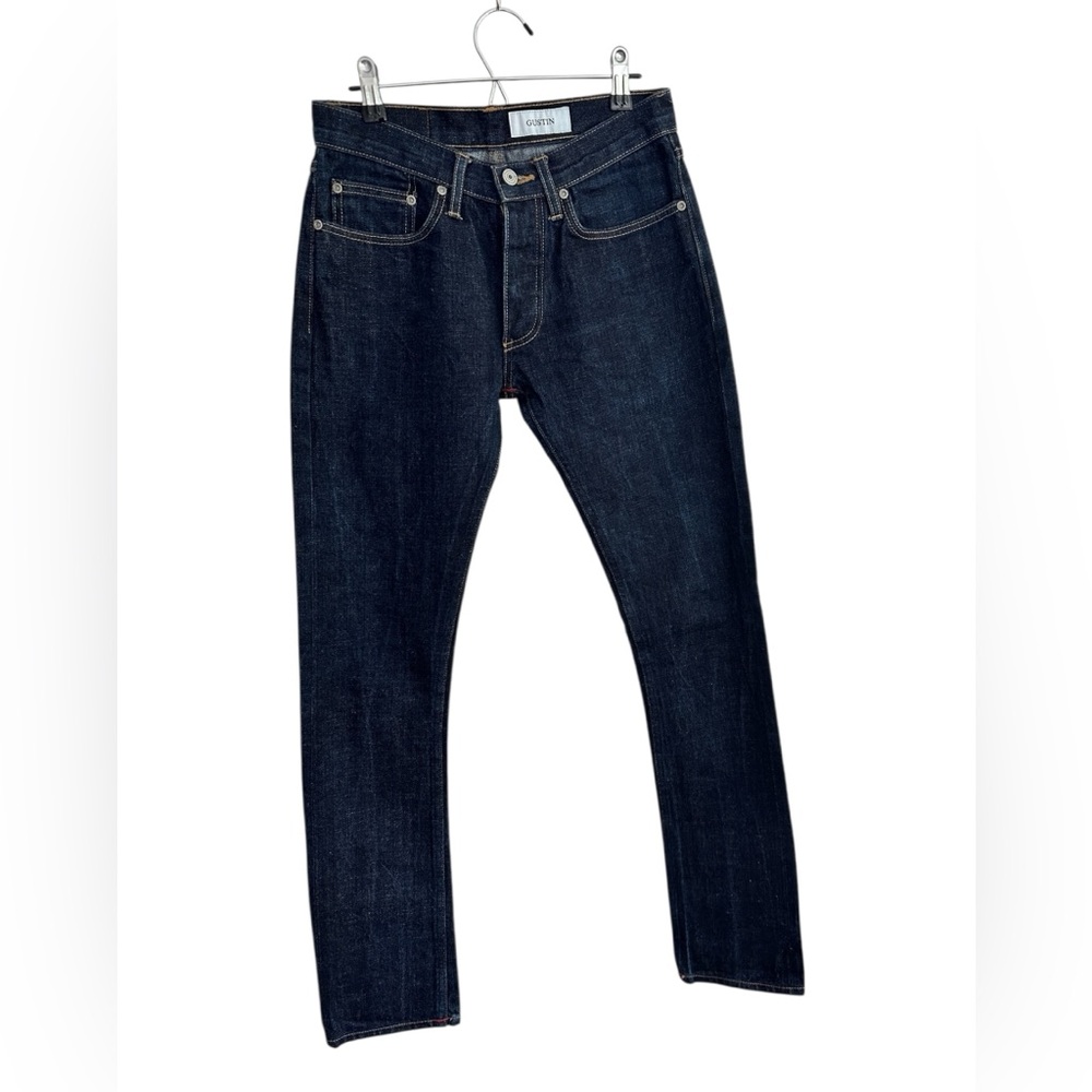 Gustin Mens Raw Denim Slim Selvedge Jeans